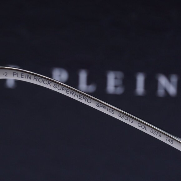 Philipp Plein SPP106M 0579 Aviator Sunglasses – Palladium/Blue - Picture 7 of 12